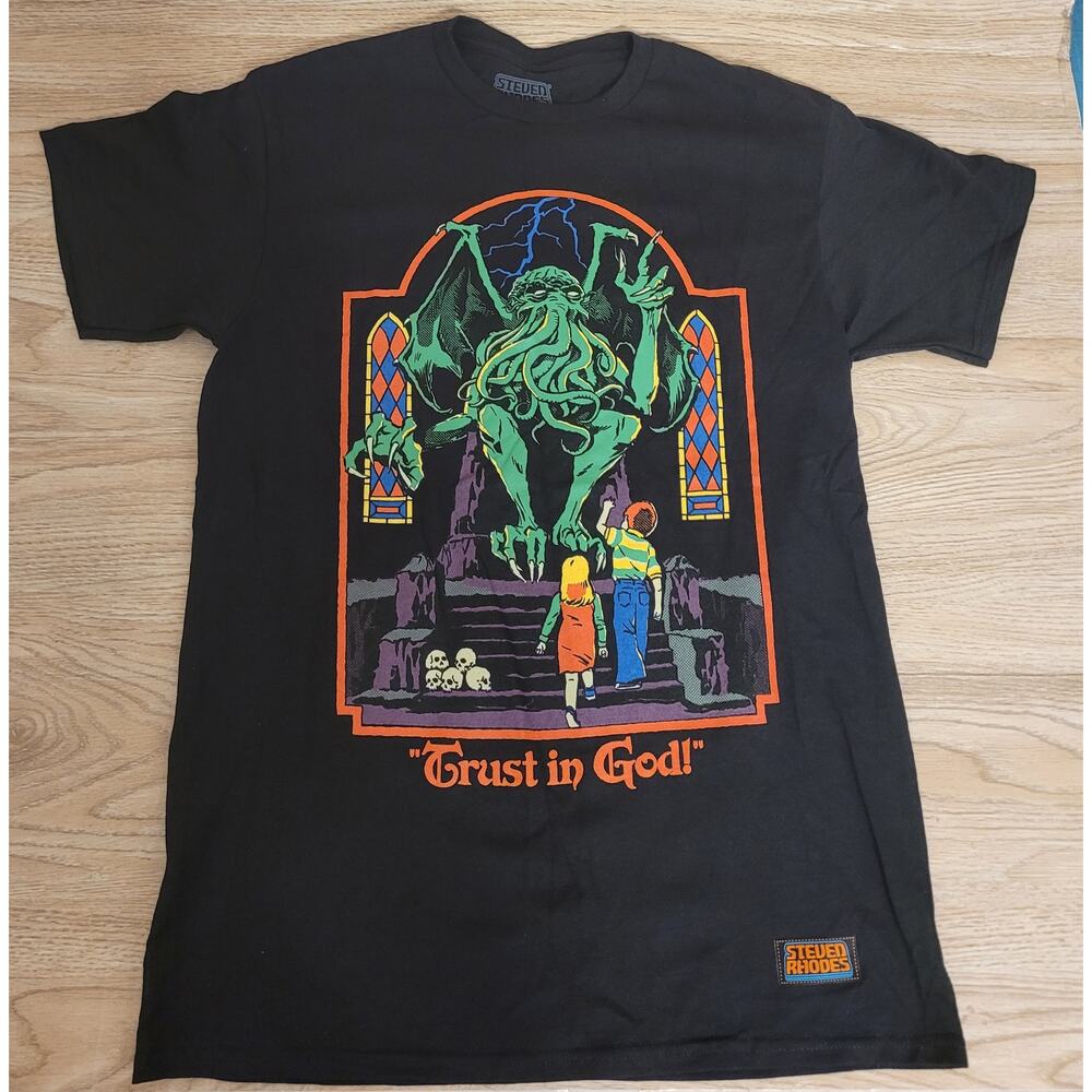 Steven Rhodes "Trust In God" Adult Large Black Size Medium T-shirt Pre-owned